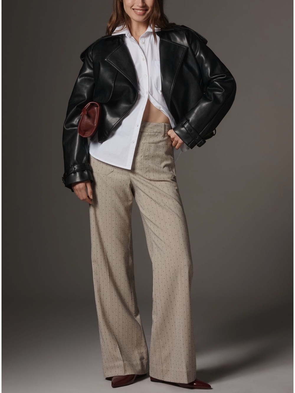 Anthropologie Maeve Jude Sparkle Pinstripe Wide-Leg Trousers